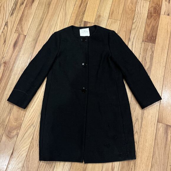 Kate Spade Erika Jacket Tweed Pattern Lacquered Finish 0 Womens Button Coat - Picture 1 of 10